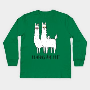 Llamas Are Llit, Funny Llama Kids Long Sleeve T-Shirt